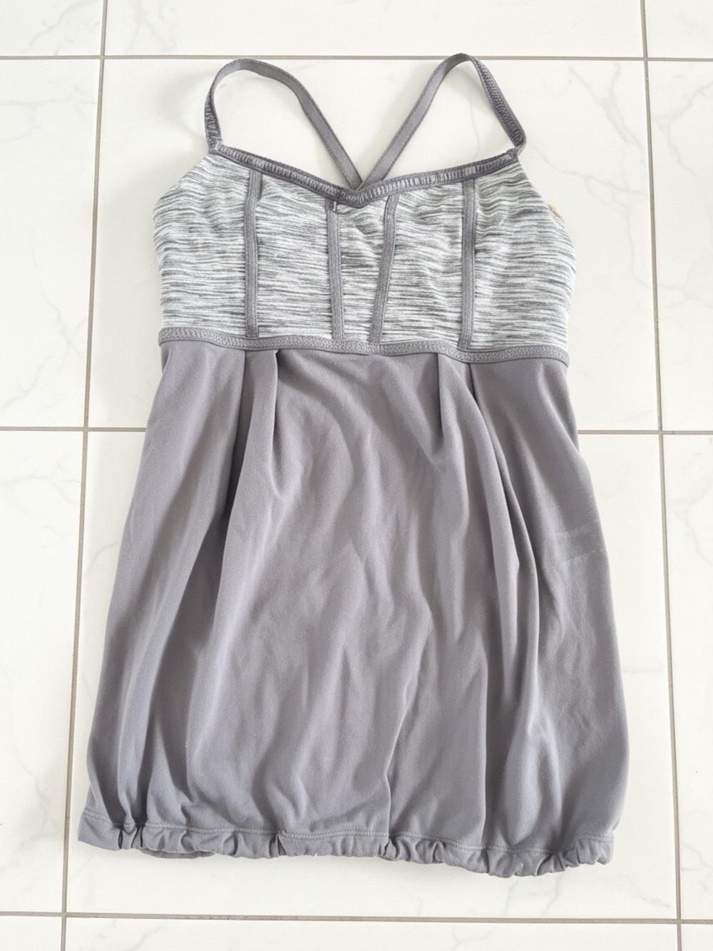 lululemon athletica Maternity Light Gray Heather & Solid Gray Tank